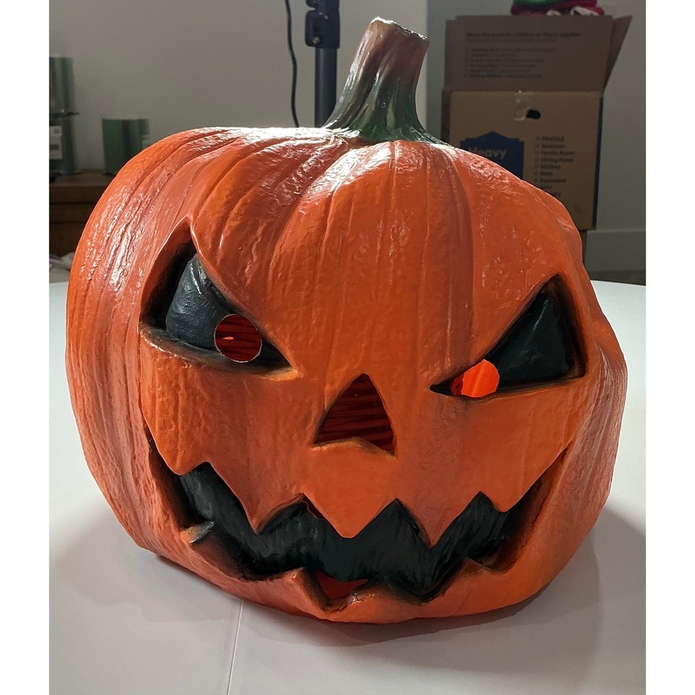 VTG‎ Y2K Pumpkin Jack O Lantern Halloween Mask Adult One Size Spooky Costume